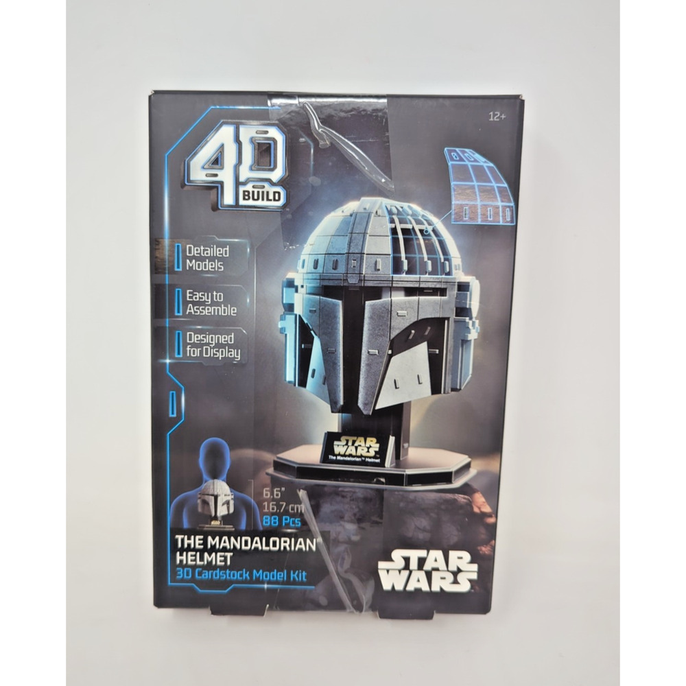 4D Build Star Wars Mandalorian Helmet 3D Cardstock Model Kit 88 Pcs Star Wars